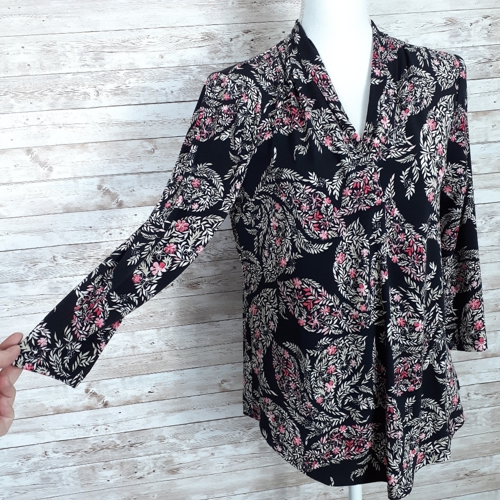 Charter Club Blouse S Floral Paisley 898 - Picture 2 of 6